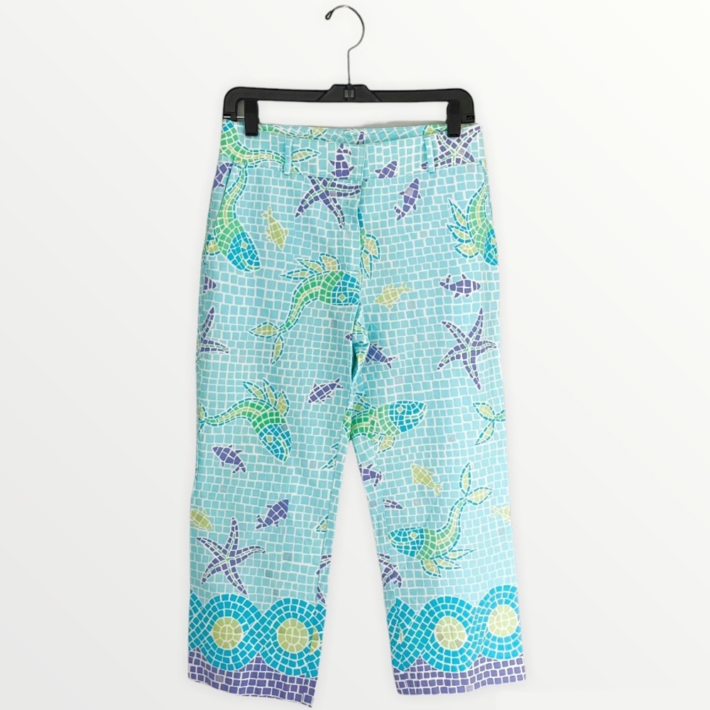 Lilly Pulitzer Ocean Tile Liza Capri Pants NWT